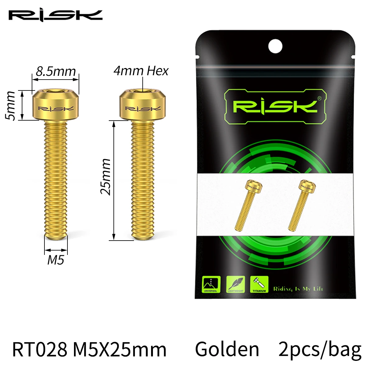 خطر 2 قطعة M5x25mm سبائك التيتانيوم دراجة الفرامل رافعة البراغي مسامير الدراجة الجبلية الموسعة ل XT M8000 مكبح قرصي الدراجات أجزاء