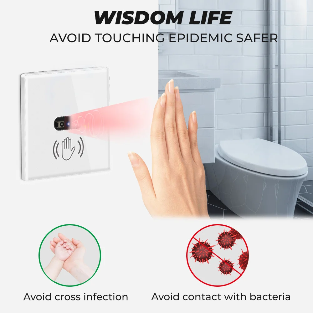 EU UK US Touchless hand wave smart switch Non-Touch IR Sensing wall switch Hand Scan Smart Switch for light