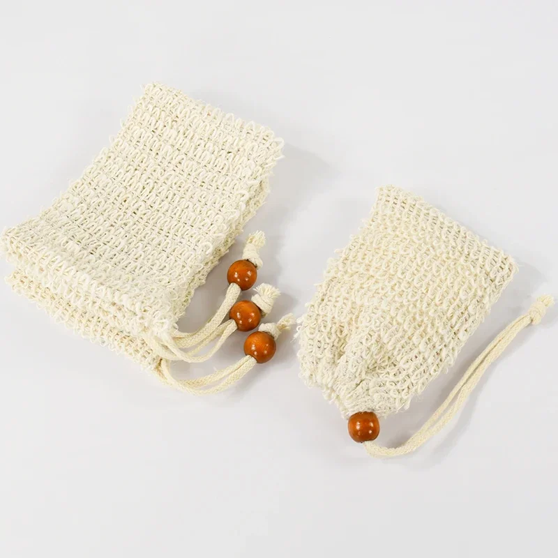 5-50 Stück Natürliche Sisal-Seifenbeutel für Dusche und Bad, Peeling-Seifensparer, Seifenhalter für Bad- und Duschgebrauch, Seifenverpackungs-Netzbeutel – Detail 2