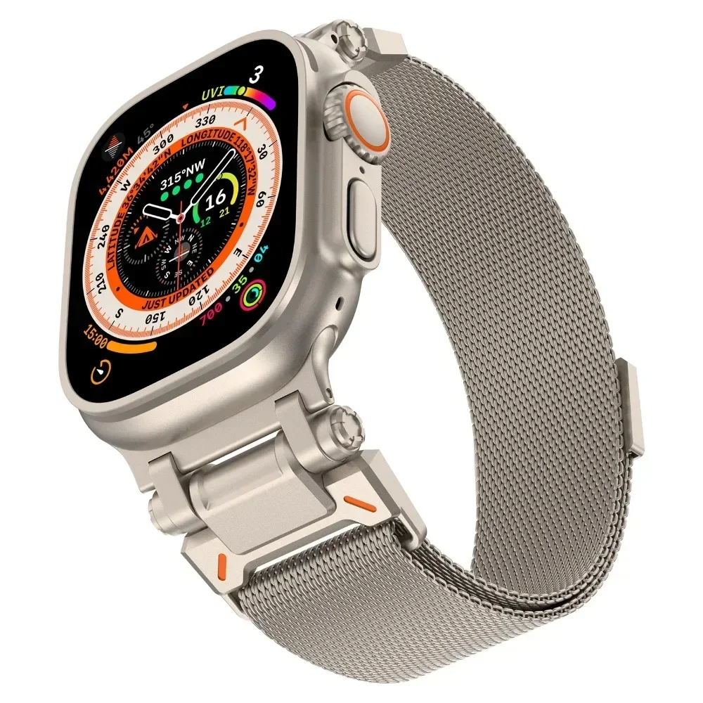 Milanese Titanium Color Band for Apple Watch Ultra 2/1 49mm Series 10 9 8 7 46mm 45mm Magnetic Loop Strap for IWatch 6 5 4 44mm