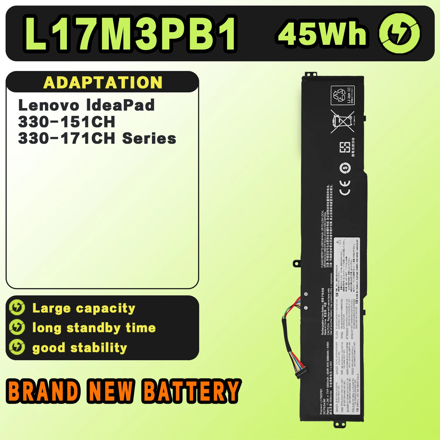 

Аккумулятор для ноутбуков Lenovo L17M3PB1 IDEAPAD 330-17ICH 330-15ICH L17C3PB0 L17D3PB0 928QA221H 5B10W67404 5B10Q71251