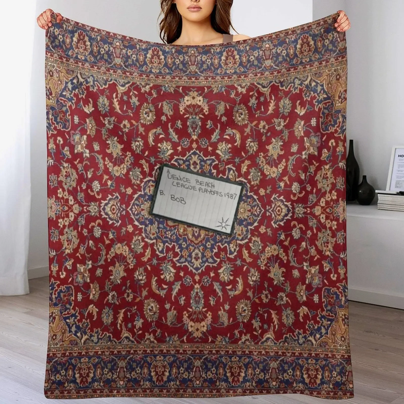 Lebowski's tape bowling playoffs Throw Blanket Machine Washable Soft Warm Blanket