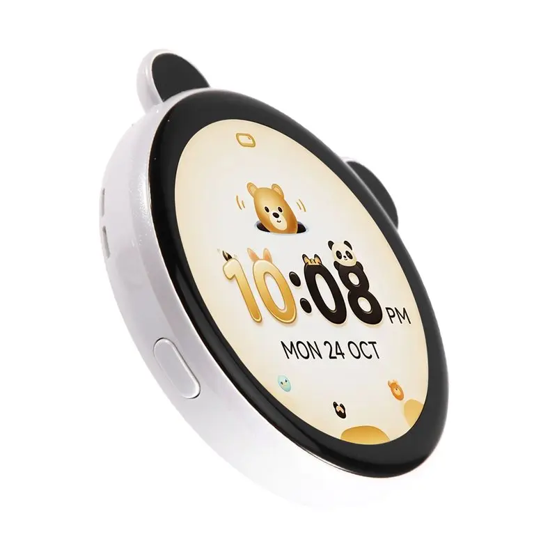 Anime E-Badge 1.85-Inch Magnetic Electronic Badge Pendant For Images And Videos White