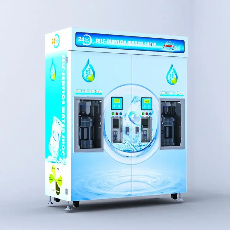 Garages Outdoors Customized Electric RO Reverse Osmosis Water Combo Vending Machine Token Coin/Credit Card Access TDS Monitoring