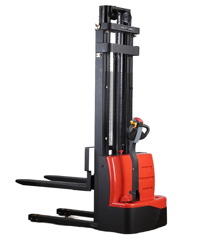 YG Heavy Duty Stand Driven 1.5 Ton Cranes Forklift Electric Pallet Jack Truck Stacker for Manufacturing Industry Customized