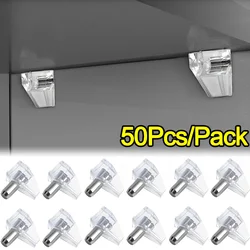 50/10Pcs Shelf Studs Pegs with Metal Pin Shelves Support Separator Fixed Cabinet Cupboard Wooden Furniture Bracket Holder