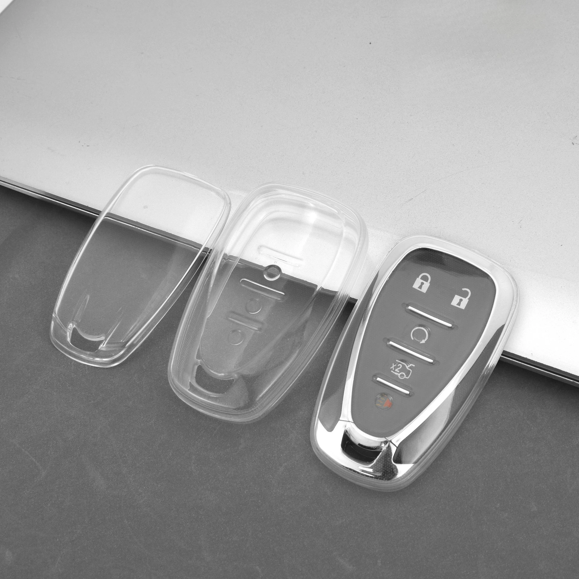 Transparente TPU-Schlüsselanhängerhülle passend für Chevy Blazer, Malibu XL, Camaro, Equinox 3/4/5-Tasten-Smartkey. – Detail 1