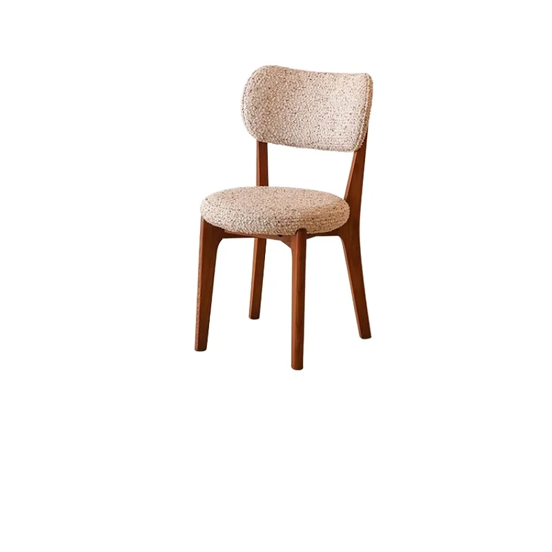 

Обеденный стул из цельного дерева в кремовом стиле, домашний туалетный стул со спинкой в стиле ретро, креативный одиночный стул для гостиной