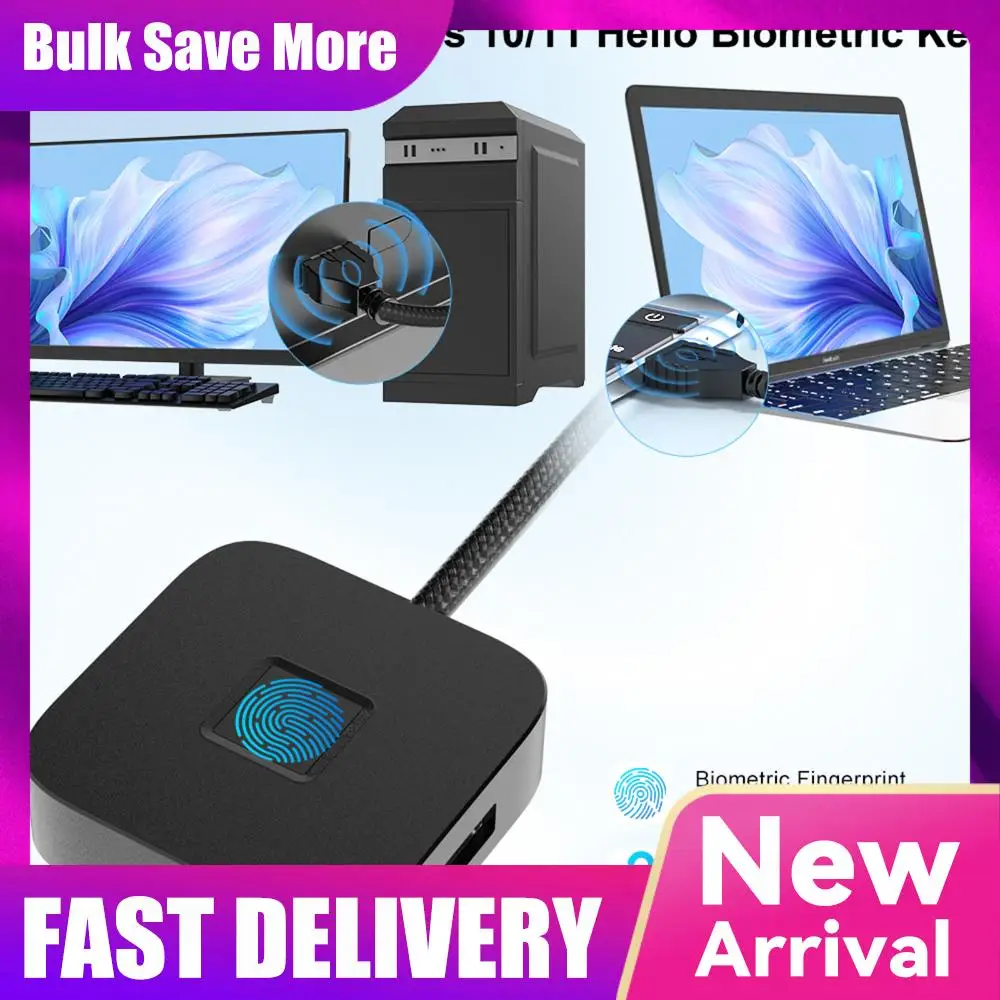 

USB-считыватель отпечатков пальцев для Windows Hello 11/10 с USB-концентратором/кабелем/5 футов, считыватель отпечатков пальцев, биометрический считыватель отпечатков пальцев в Login