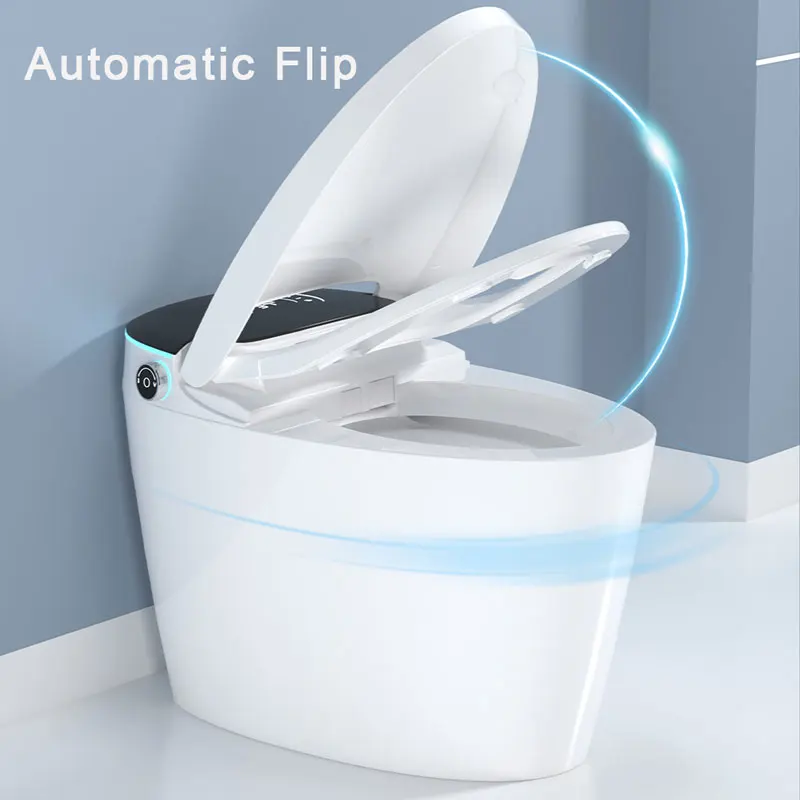 Japanese Apartment Bathroom Rimless One Piece Toilet Wc Ceramic Foot Flush Smart Toilet