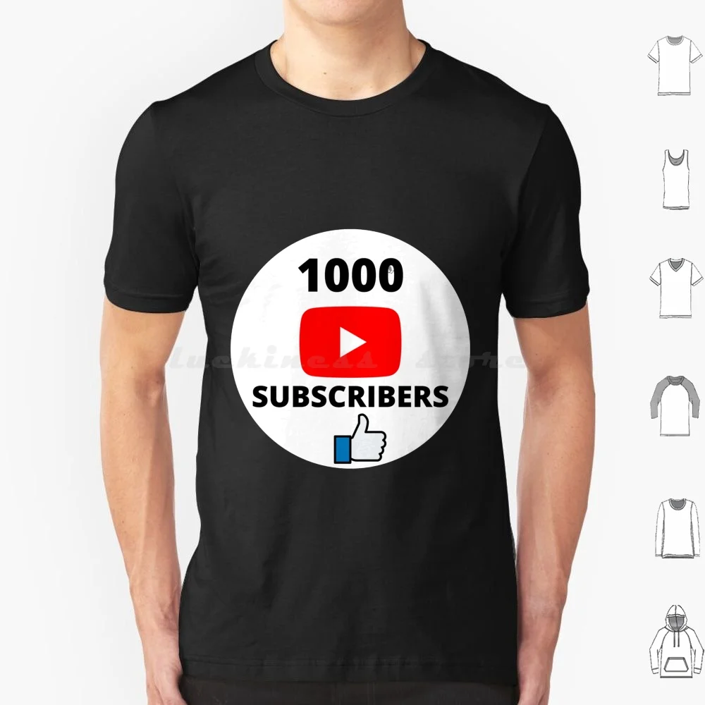 1000 Subs T Shirt Cotton Men Women DIY Print Highhocreations High Ho Silver Youtube Subs Subscribers Subscriber Follow Follows