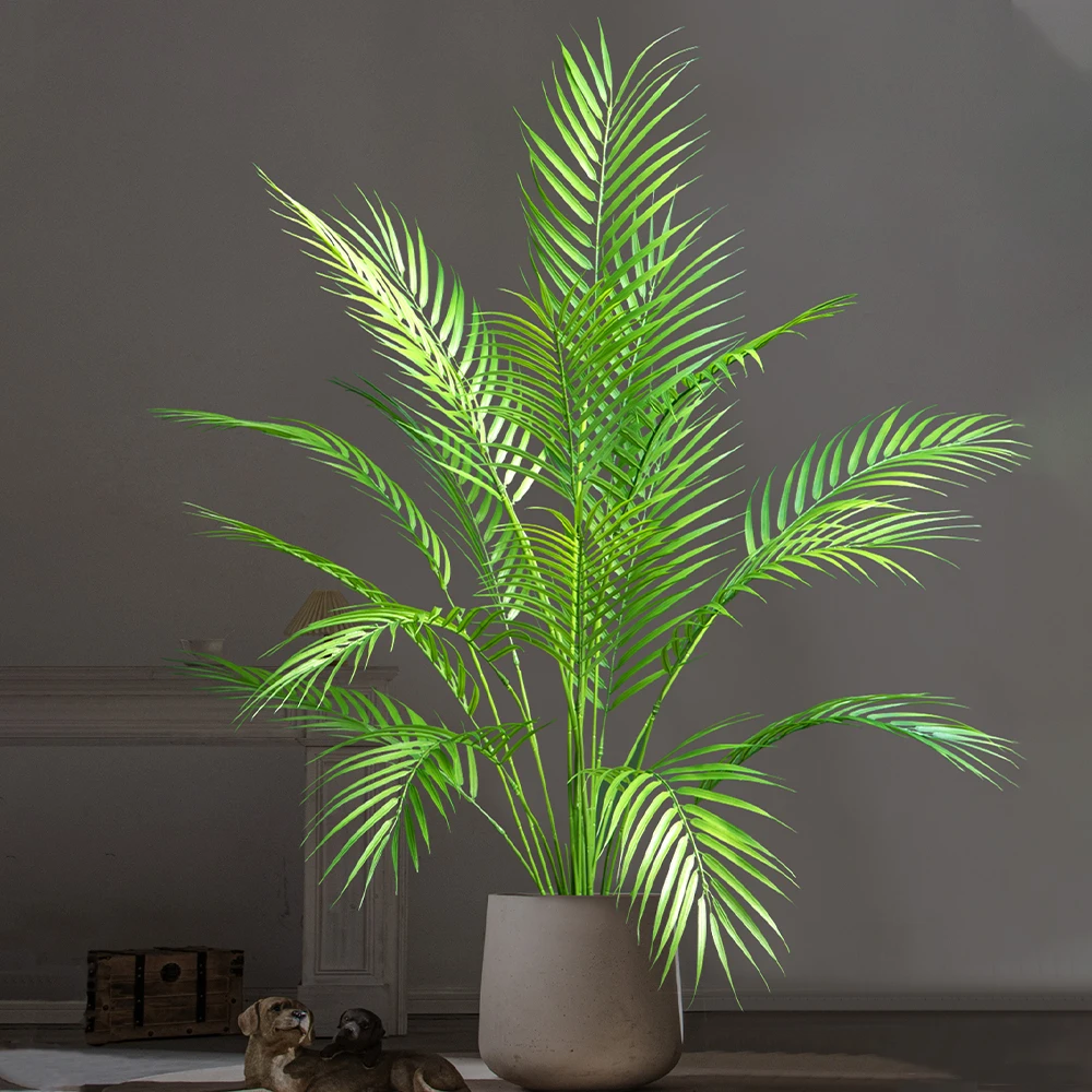 50-88cm Tropical Artificial Plants Large Fake Palm Tree Plastic Green Plant Leaves Tree Branch for Garden Home Office Decor