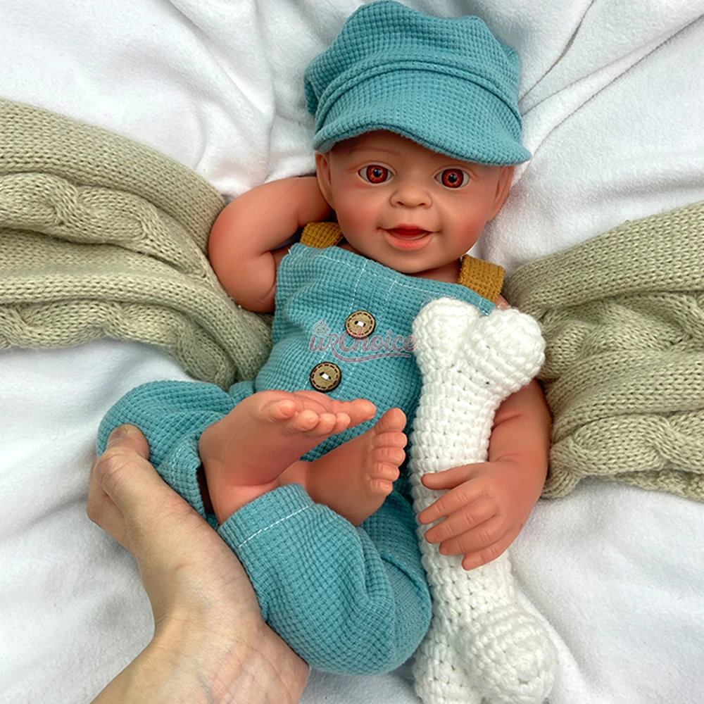 

18" Open Mouth Reborn Newborn Doll Soft Silicone Reborn Baby Boy Waterproof Realistic Rebirth Doll Christmas Gift For Dementia