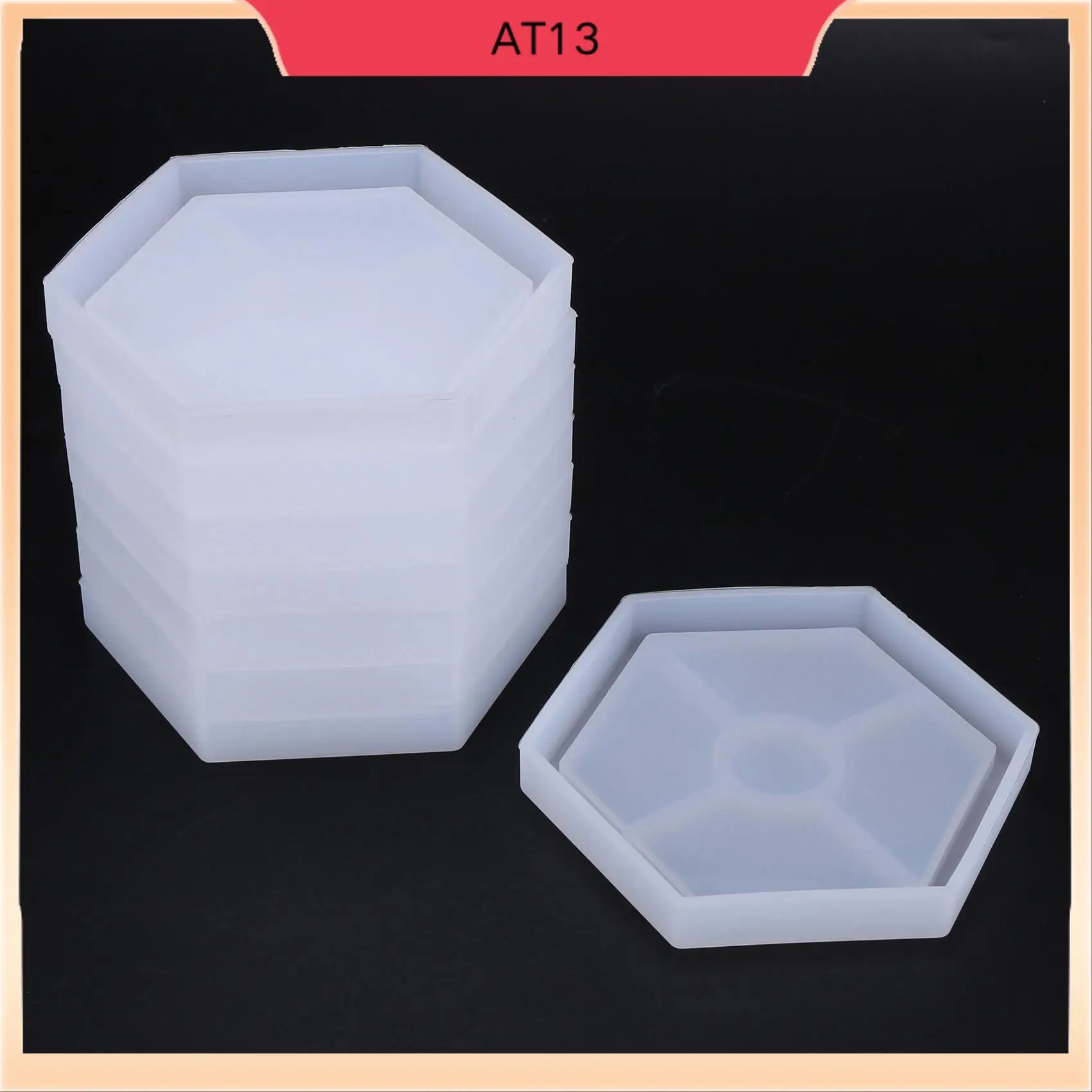 

AT13 16-упаковка шестигранных силиконовых форм для подставок, формы для силиконовой смолы, эпоксидные формы для литья со смолой, бетоном, цементом