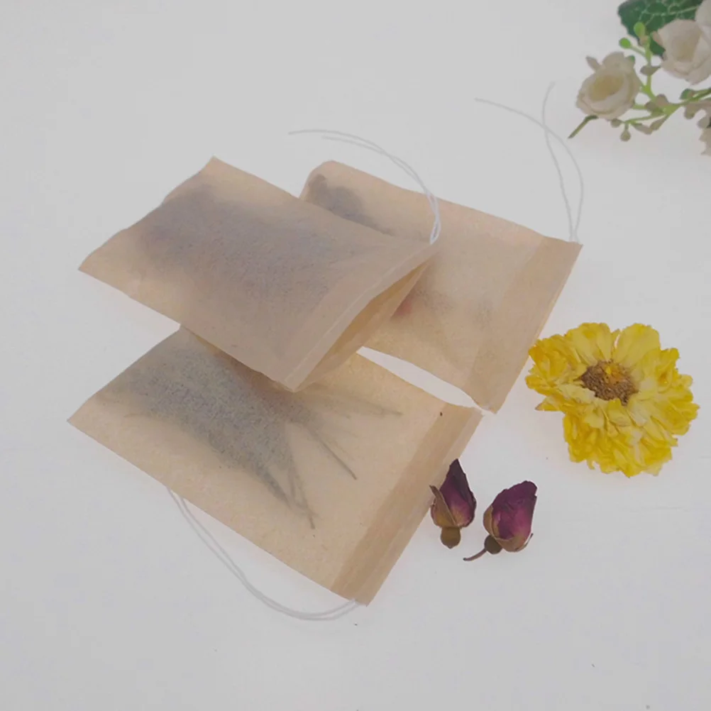 

100Pcs Drawstring Tea Bag Filter Paper Empty Pouch with Ergonomic Design for Loose Leaf Tea and Herbal Powders