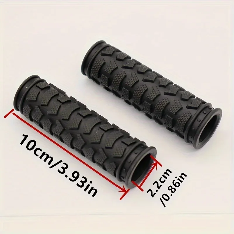 1Pair Bicycle Handlebar Grips Mountain Bike Soft Rubber Anti-Slip Water Pattern Lock-On Handle Cover