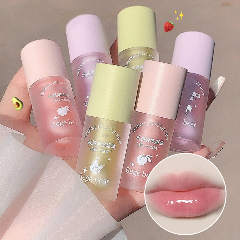 4g Crystal Jelly Lip Oil Hydrating Plumping Lip Coat For Lipstick Lip Gloss Tinted Clear Lip Plumper Serum Lip Care Fruit Lip