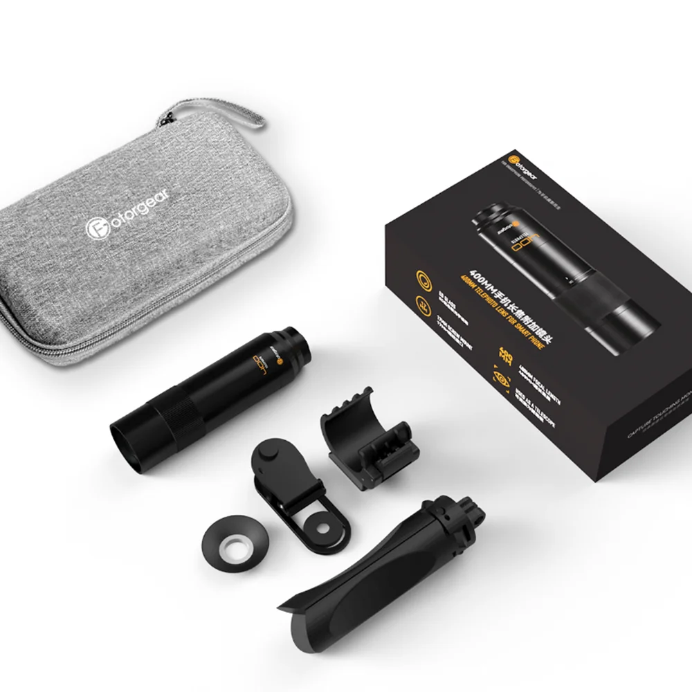Fotorgear 전문 사진 렌즈 T 마운트/17mm 스레드 폰 케이스용 400mm 망원 렌즈