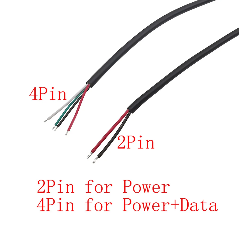 0.3m/1m/2m 5V USB Power Supply Cable 2/4 Pin USB 2.0 Type A Male Plug/Female Jack Wire Charger Charging Cord Extension Connector