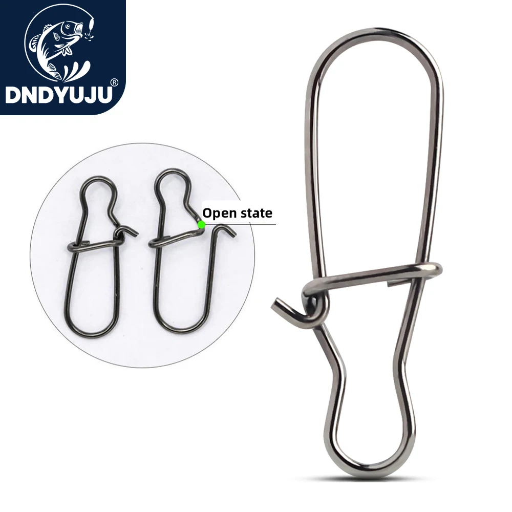 100pcs Fishing Fast Clip Lock Fishing Connector Stainless Steel Safety Pin Swivel Fishing Tackle Tool for Lures Fishhooks