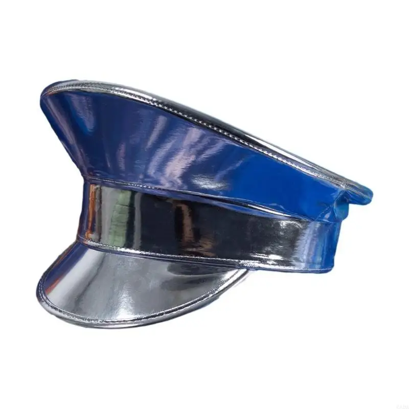 

Silver Color Berets Hat for Men Women Military Hat for Night Party Photography 6XDA