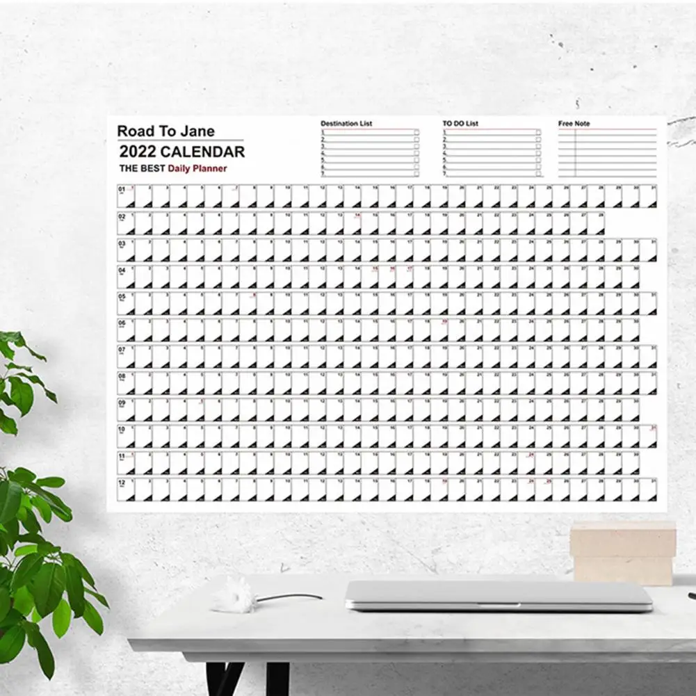 1 Set Helpful 2023 365 Day Poster Calendar Planner Tear-Resistant Poster Calendar with Stickers for School