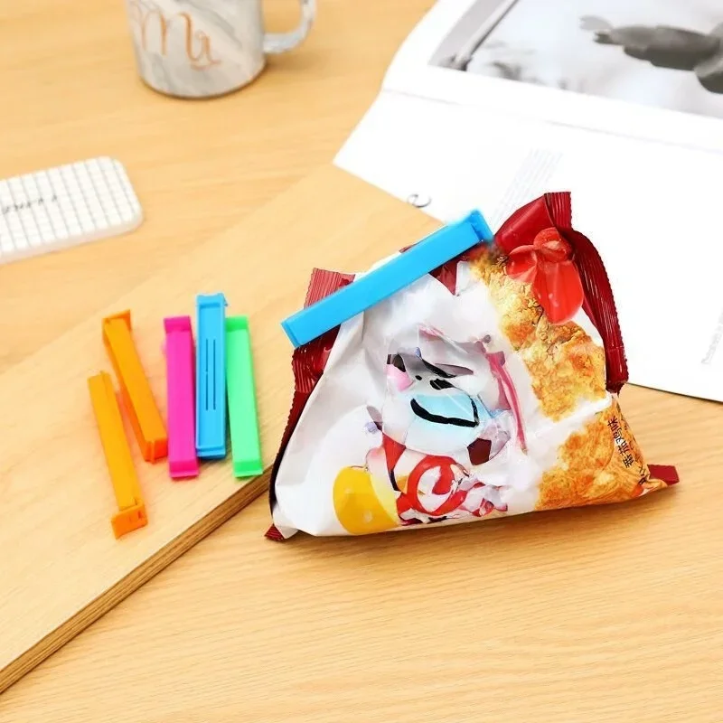 Cute Candy Color Reusable Plastic Sealing Clips Bag Sealer Clamp For Snack Tea Package Household Food Storage Closure Accessory