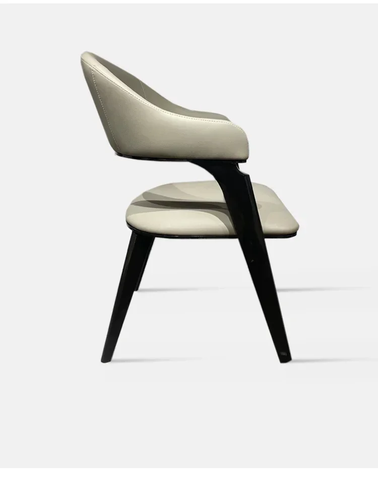 كرسي جلدي إيطالي فاخر وحديث وبسيط للمنزل والفندق كرسي خلفي #5