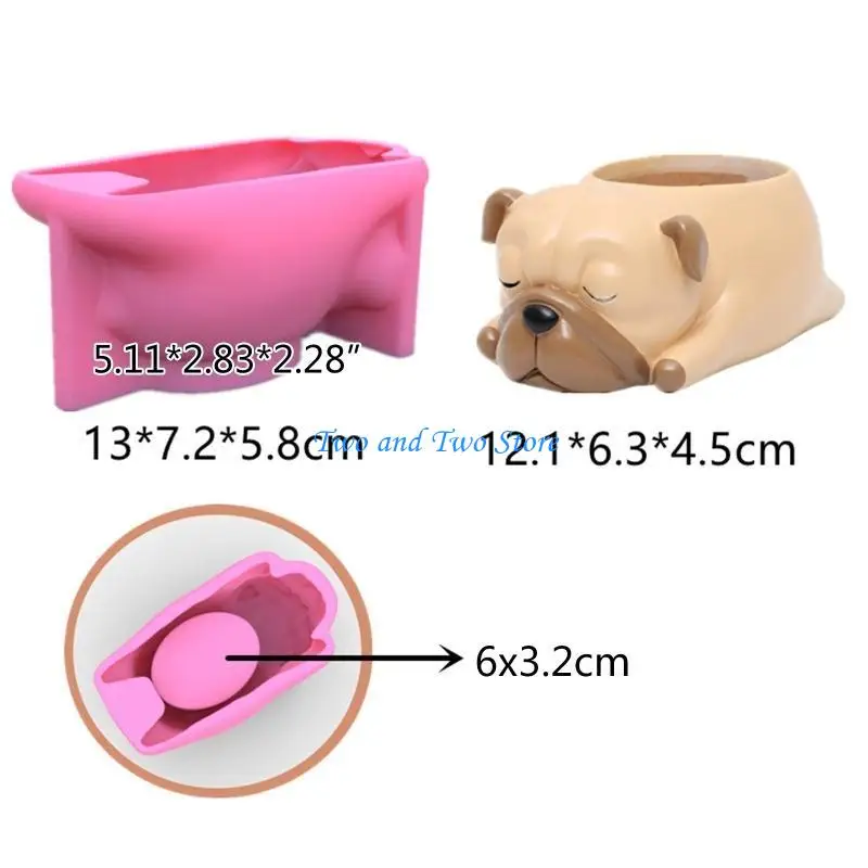 HX6F 3D Animals Flowerpot Mold Epoxy Plaster Mold Making Soap Jewelry