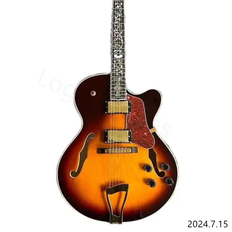 jazz Semi Hollow sunburst L5 Electric Guitar gold color hardware high quality