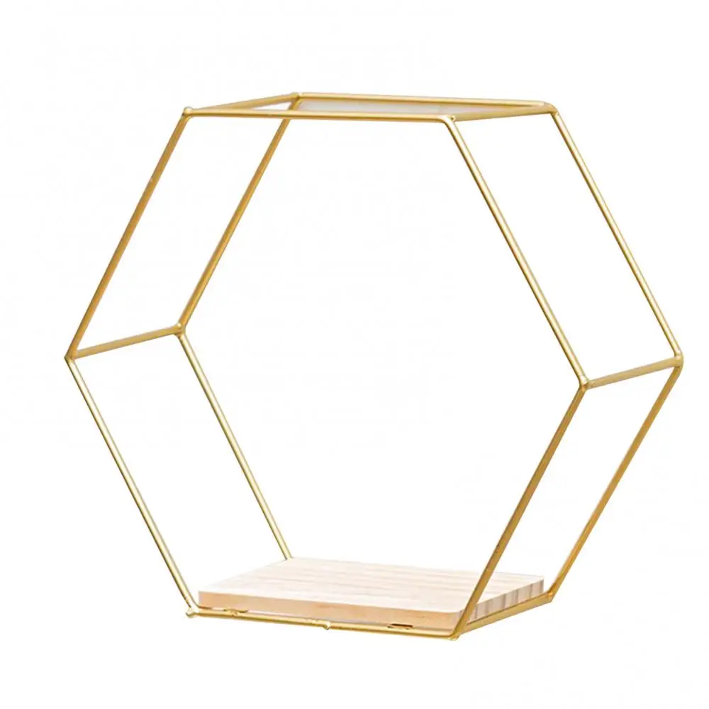 Wall Shelf Floating Shelves Wall Mounted Hexagon Storage Holder Storage Rack for Bedroom Living Room Office Organizer Decor