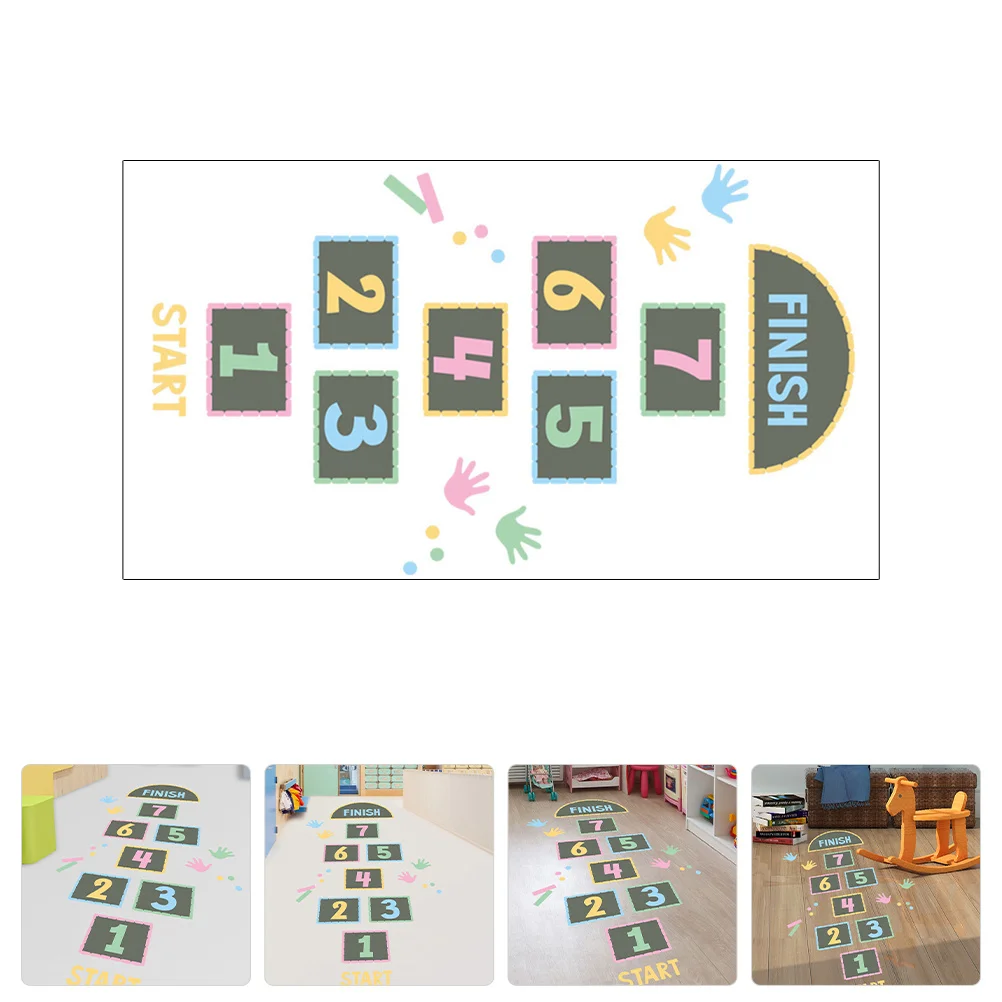 Number Hopscotch Game Floor Sticker Kids Room Decor Decal For Bedroom Living Room Playroom Kindergarten Educational