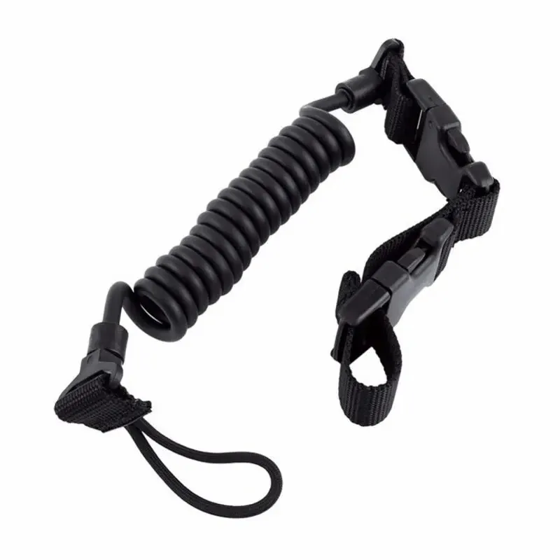 Tactical Anti-lost Elastic Lanyard Rope Spring Safety Strap Rope For Key Ring Chain Flashlight Hunting Accessories