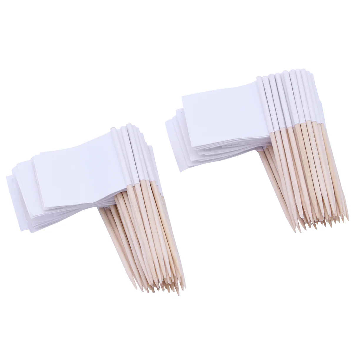 100 Pcs Fruit Pick Solid White Paper Flags Wood Toothpicks Cocktail Appetizer Picks Party Decor Cake Racing Theme Birthday Kid