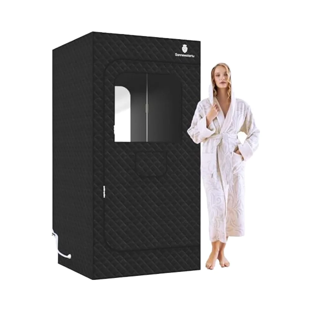 FCC Certified Portable Home Sauna Box Modern 1600W 4L Generator Remote Control Heavy Oxford Cotton Full Body Dry Steam Modern