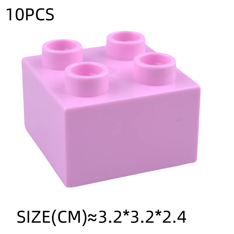 10 Stück 2x2 große bunte Bausteine groß 2*2 Punkt dicke Ziegel pädagogische kreative Kinderspiel zeug kompatibel – Detail 7