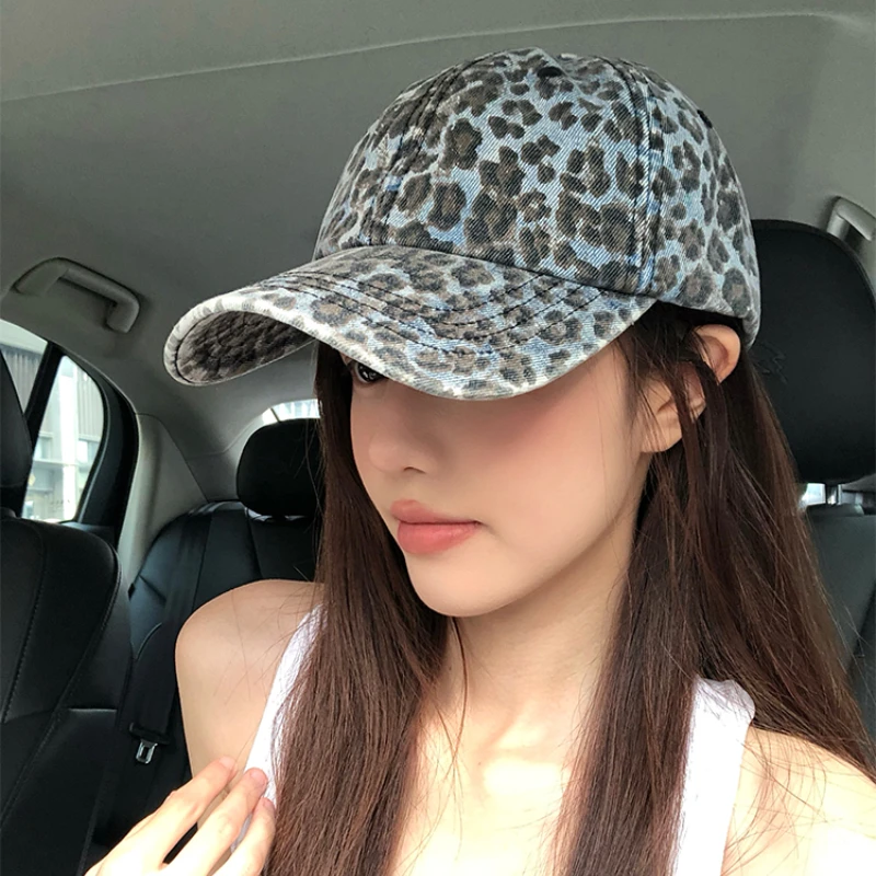 American Retro Spice Girl Leopard Print Baseball Cap Y2K Spring Summer Niche Versatile Fashion Sunscreen Cool Women's Hats