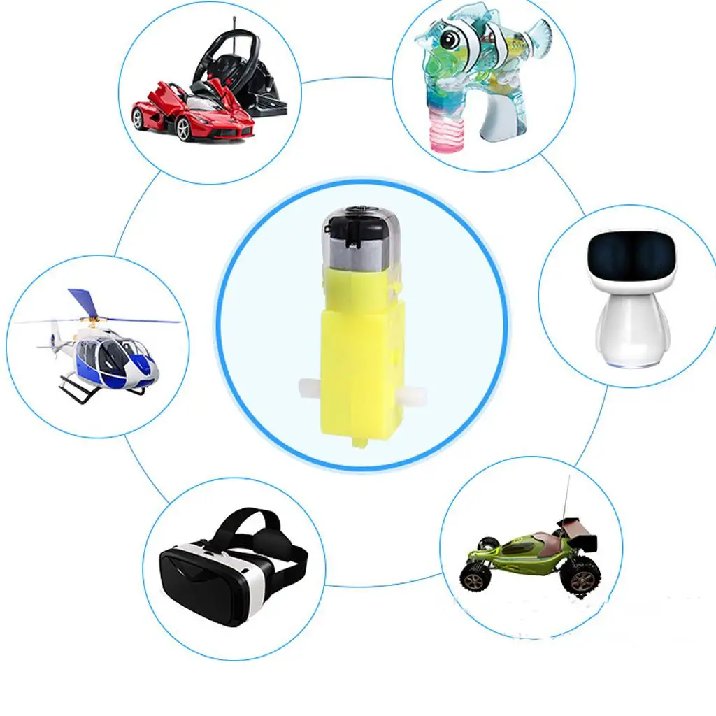 1 Piece TT Geared Car Gear Motor Dual Shaft Gear for Smart Car Robot Yellow