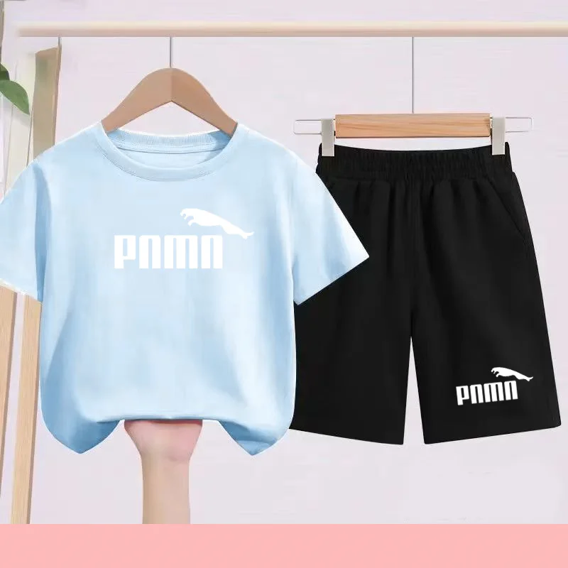 

Summer Boy Girl 3-12 Age New Model 2 Piece Set Short Sleeve+Shorts Comfortable Breathable Children Sportswear Casual T Shirt