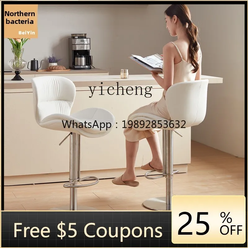 

DD Supported Comfortable Bar Chair Light Luxury Premium Home Stainless Steel, High Stool