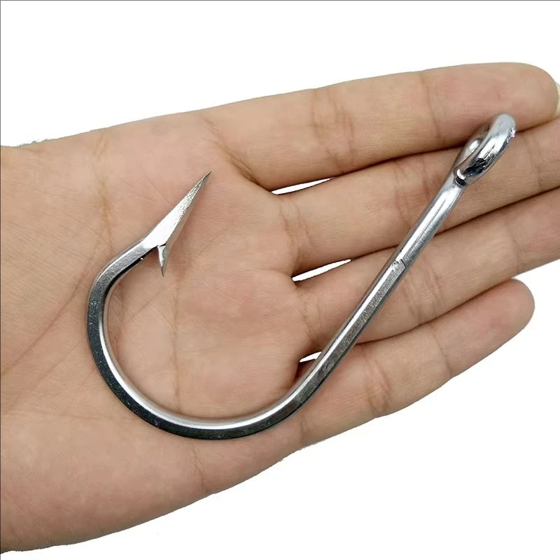 10pcs 7732 Stainless Steel Fishing Hooks Sharp Big Thick Tuna Bait Fishing Hook Size 5/0 6/0 7/0 8/0 9/0 10/0 11/0 12/0