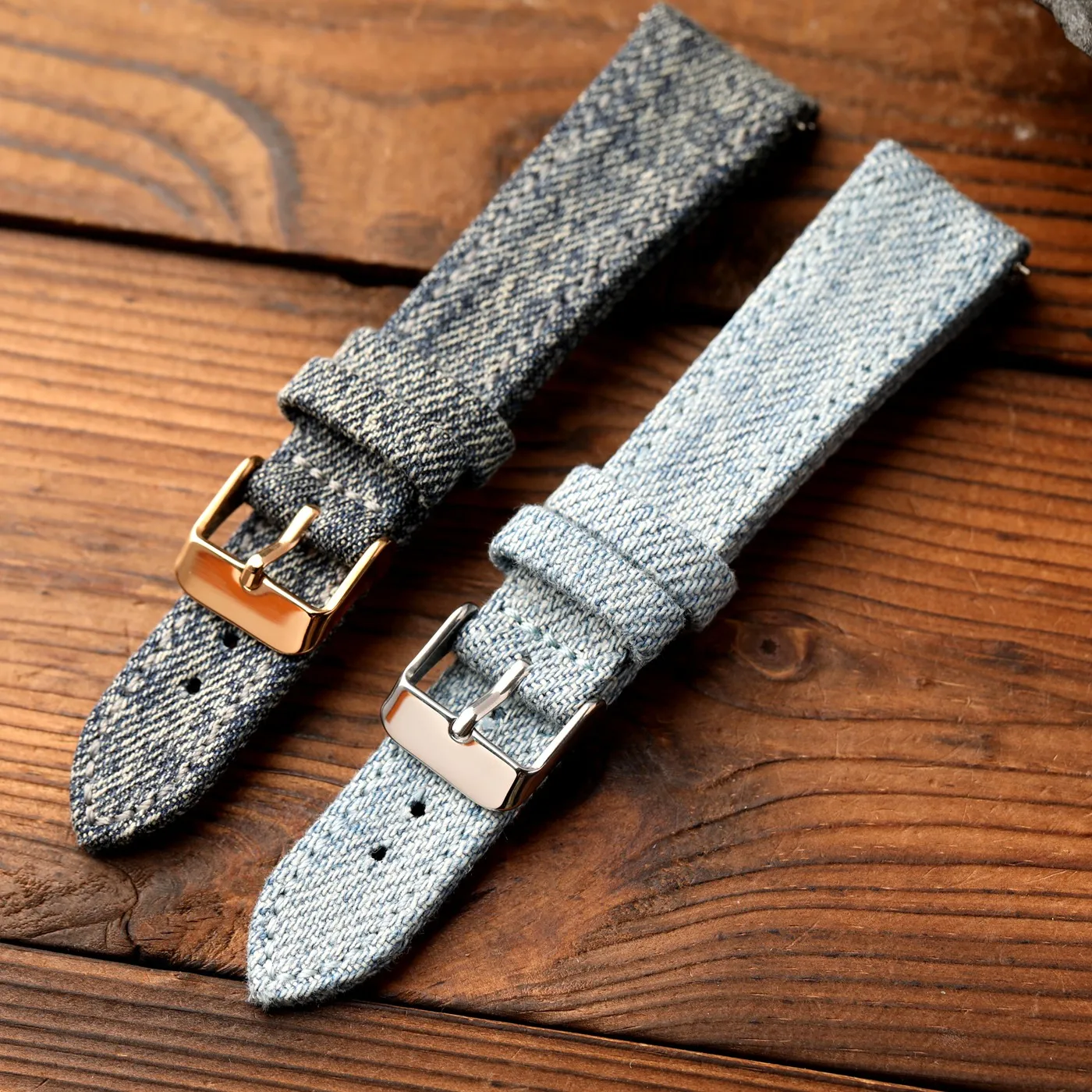 Handmade Japanese Gangshan denim strap 18 19 20 21 22MM front and back canvas bracelet, quick release retro men's Watchband