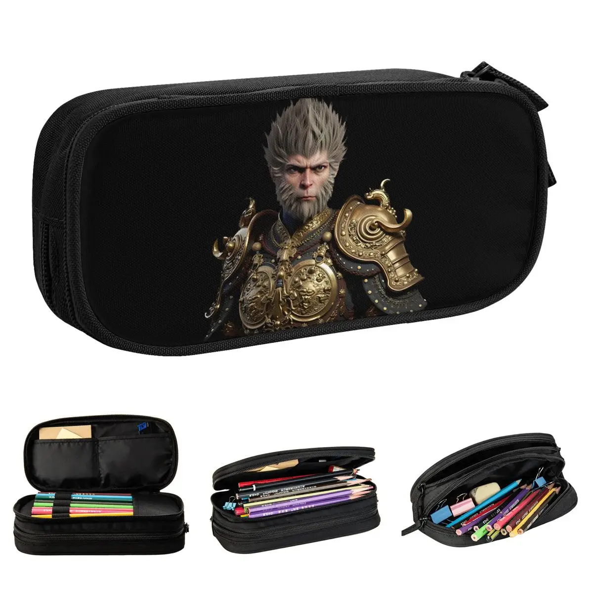 Black Myth Wukong 2024 Game Pencil Case Monkey King Pencilcases Pen Student Large Storage Bags School Supplies Gifts Stationery