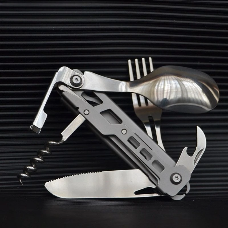 

Outdoor Stainless Steel Folding Multifunctional Combination Tool Folding Portable Camping Hiking EDC Pocket Tool Bottle Opener