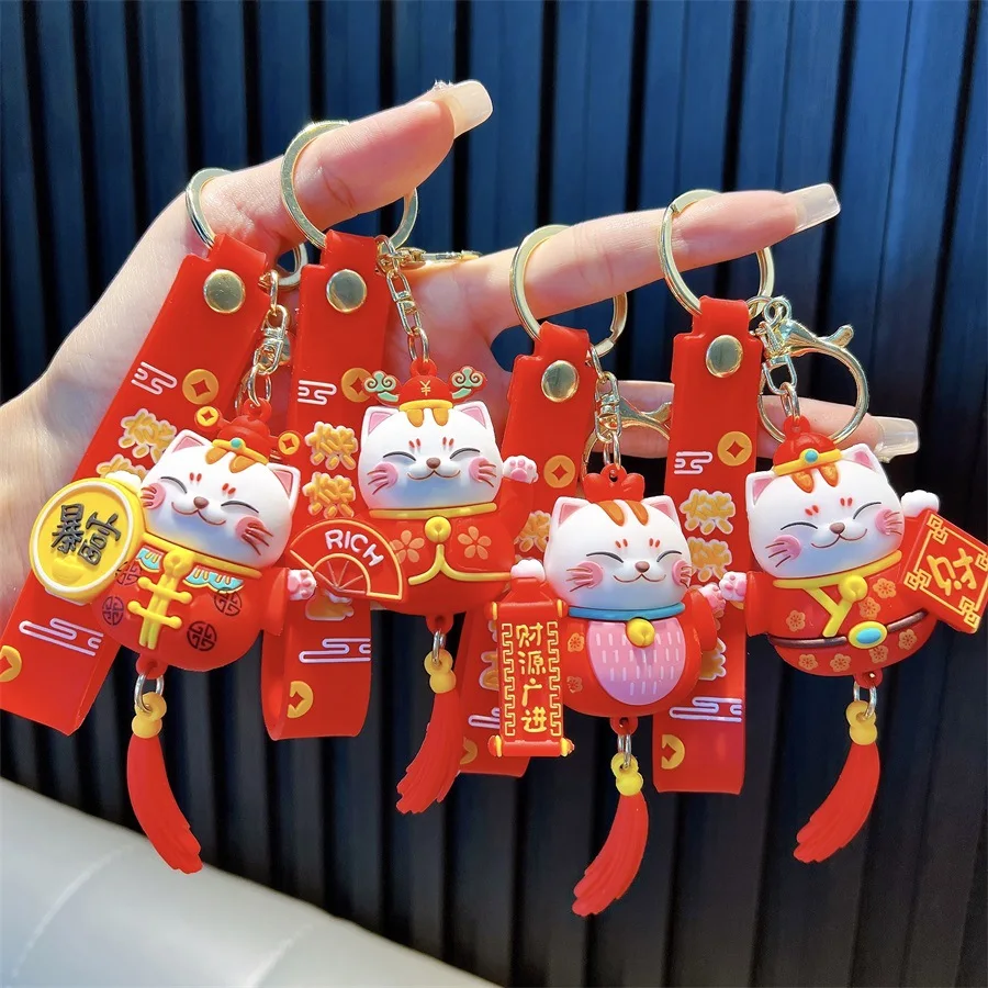 New Chinese New Year Snake Year Keychain Cute Lucky Zodiac Pendant Fashion Couple Bag Pendant Car Keyring Small Gift