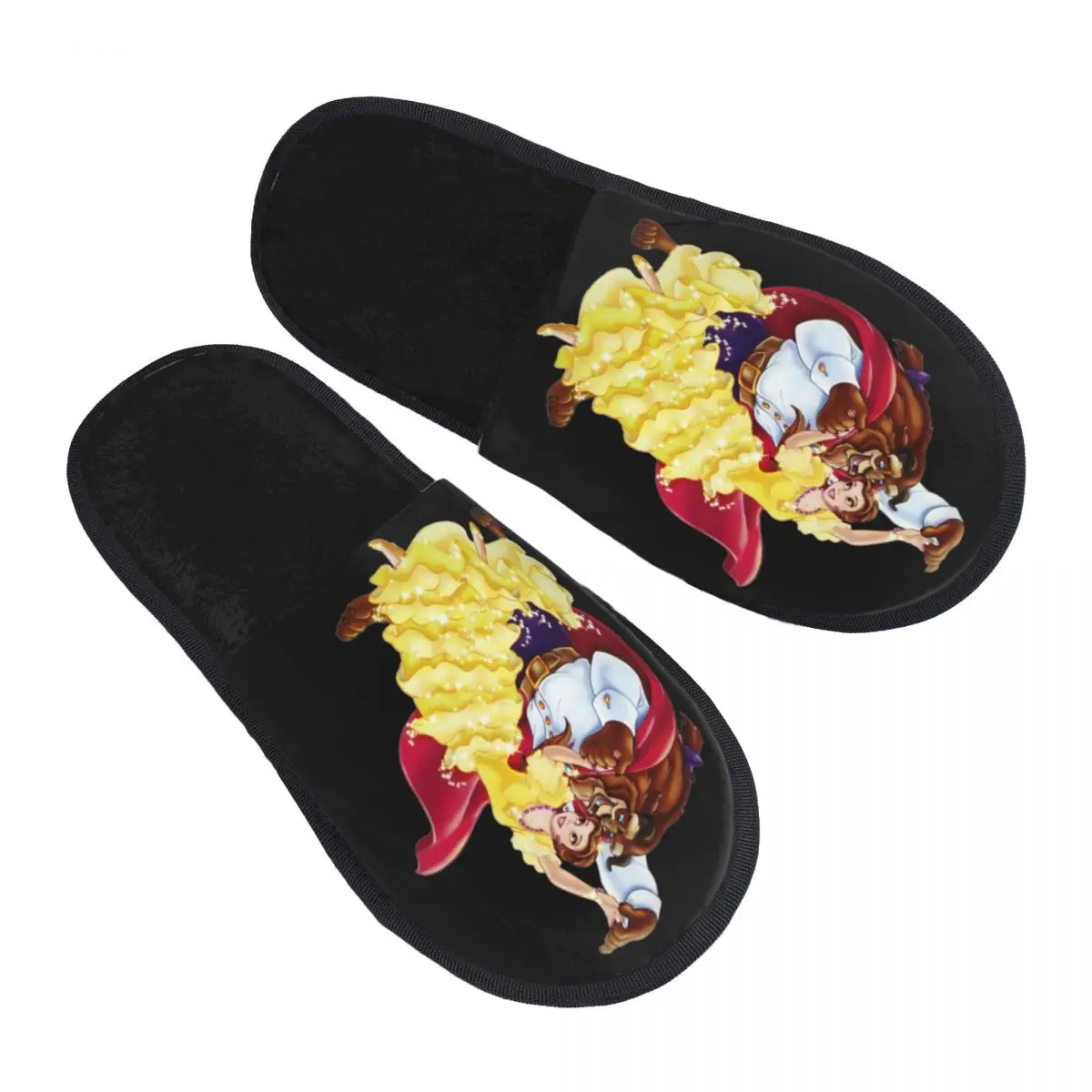 

Женские домашние тапочки с принтом «Красавица и чудовище» из фильма, мягкие теплые пушистые тапочки из пены с эффектом памяти, домашняя уличная обувь