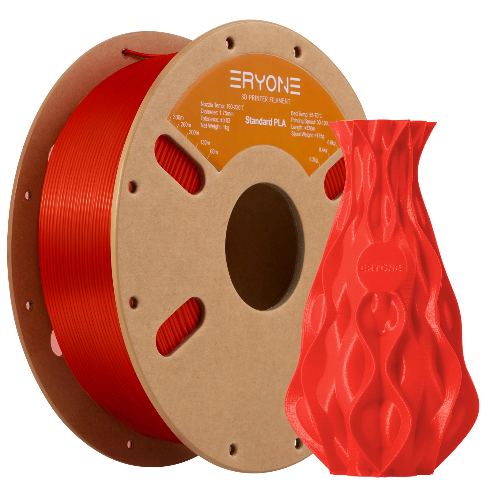 ERYONE 1KG Standard PLA Filament – Bestseller 1,75mm 3D-Druck, kein Verknoten, einfacher Druck, passend für die meisten FDM 3D-Drucker