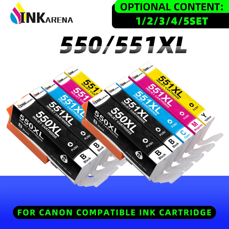 Full Ink Cartridge PGI 550 CLI551 for Canon PIXMA IP7250 MG5450 MX925 MG5550 MG6450 MG5650 MG6650 IX6850 MX725 PGI-550 CLI-551