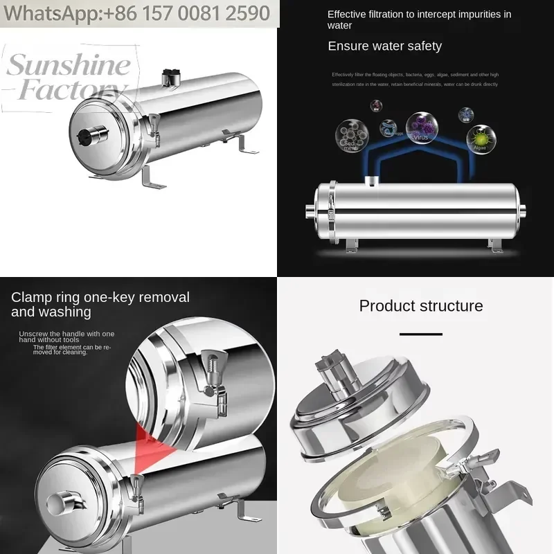 Stainless Steel Ultrafiltration Whole House Central Tap & Well Water Filter for Household Direct Drinking Kitchen Use