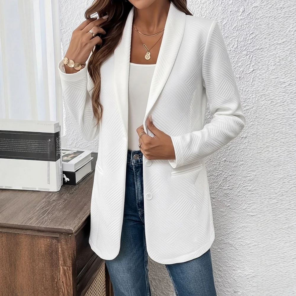 

Autumn Winter Women's Long Sleeve Straight Cut Suit Casual Fit Fashionable Office Wear Elegant Business Casual Top
